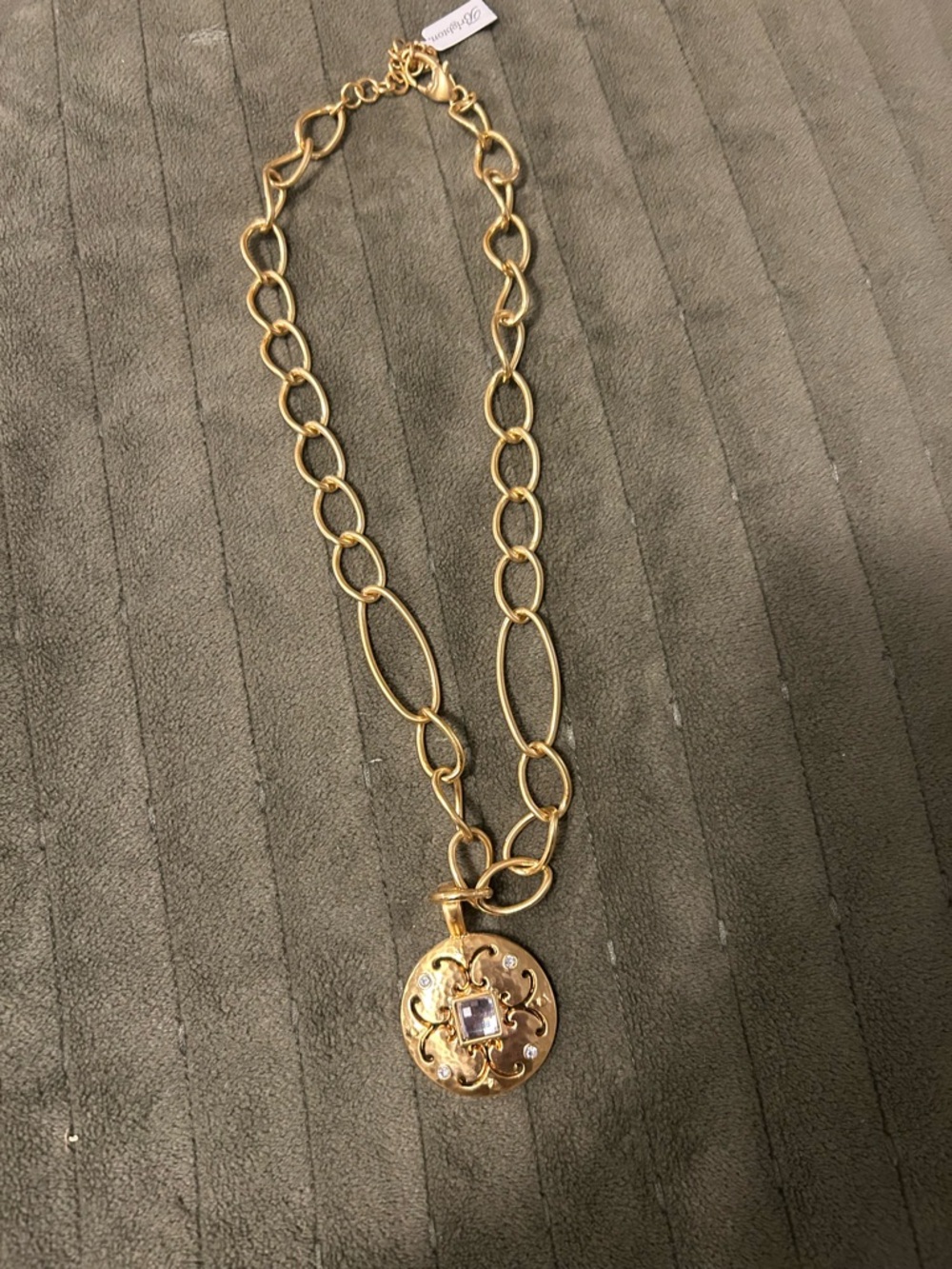 Brighton Gold-Tone Chain Necklace with Reversible Pendant